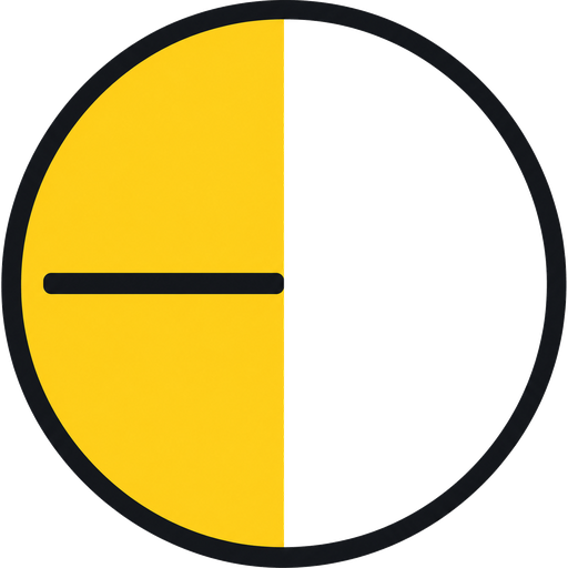 Cold Open emblem: a circle split down the middle, left half filled